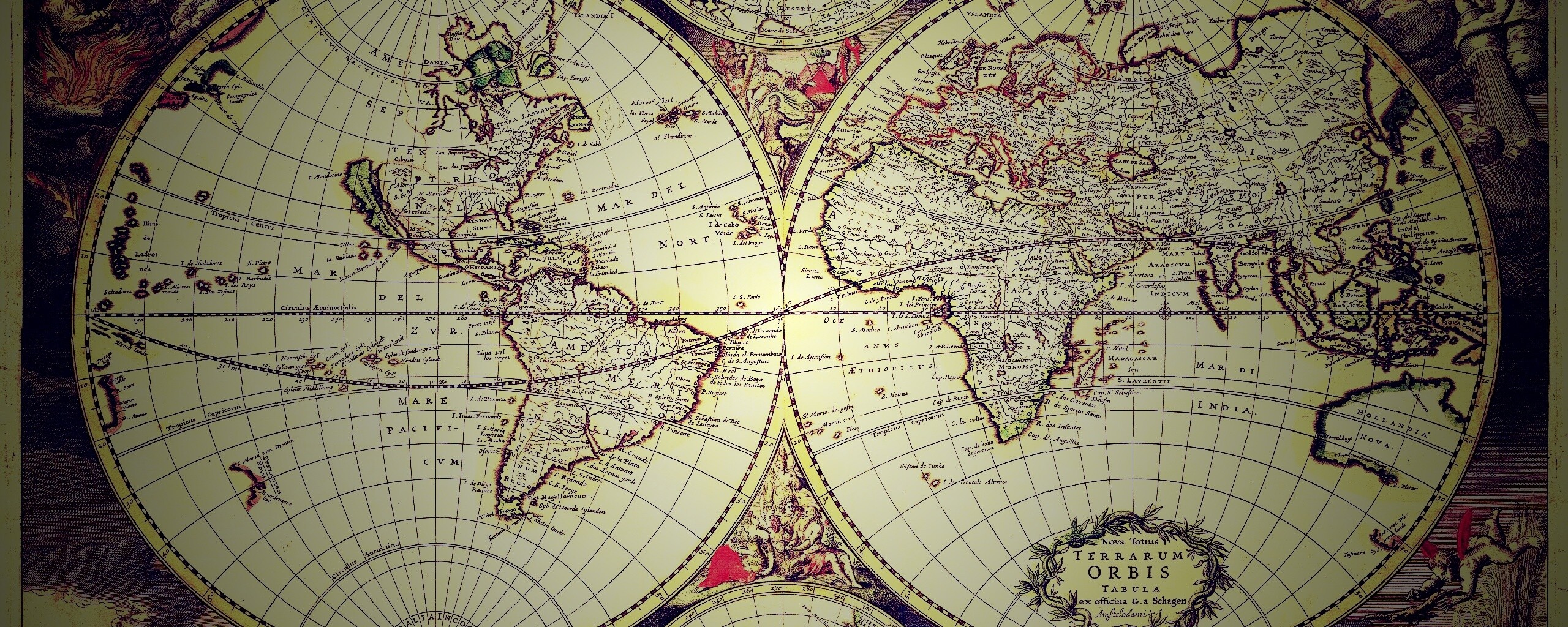 Старинная карта мира обои