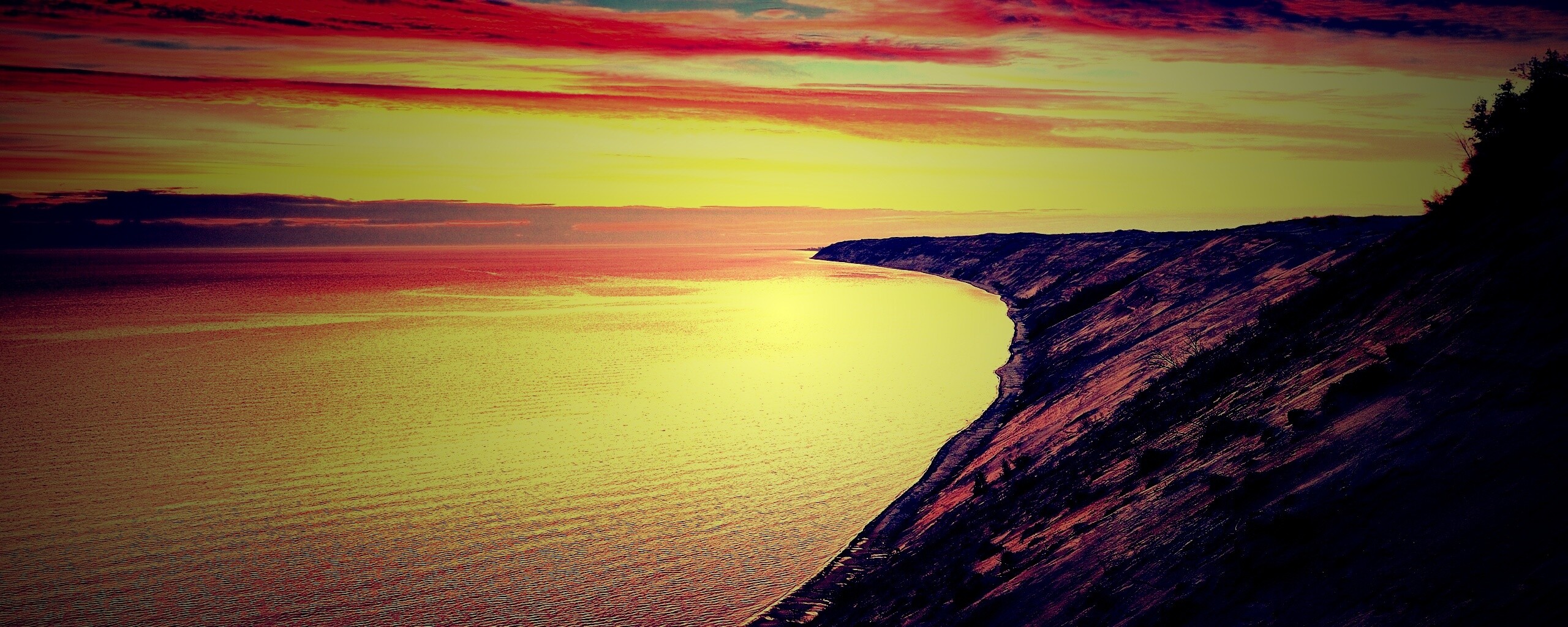 Море на закате обои