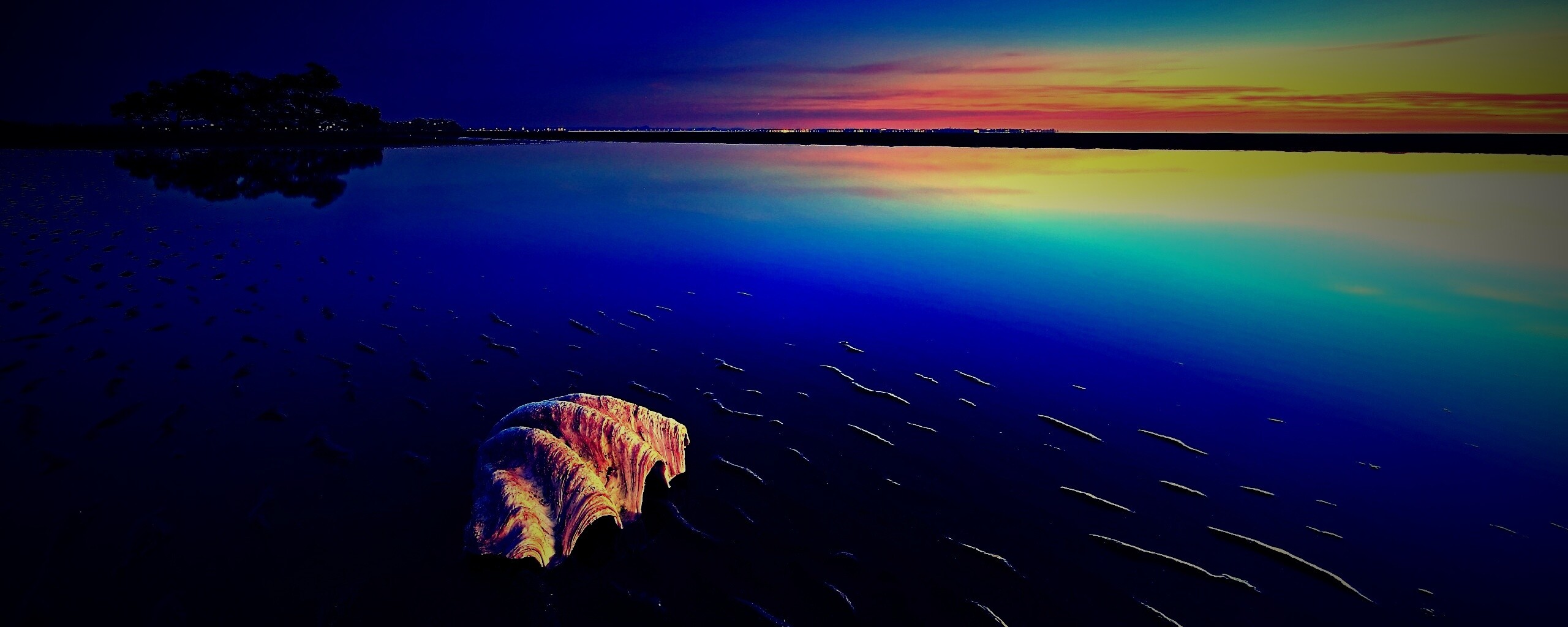 Закат на берегу моря обои