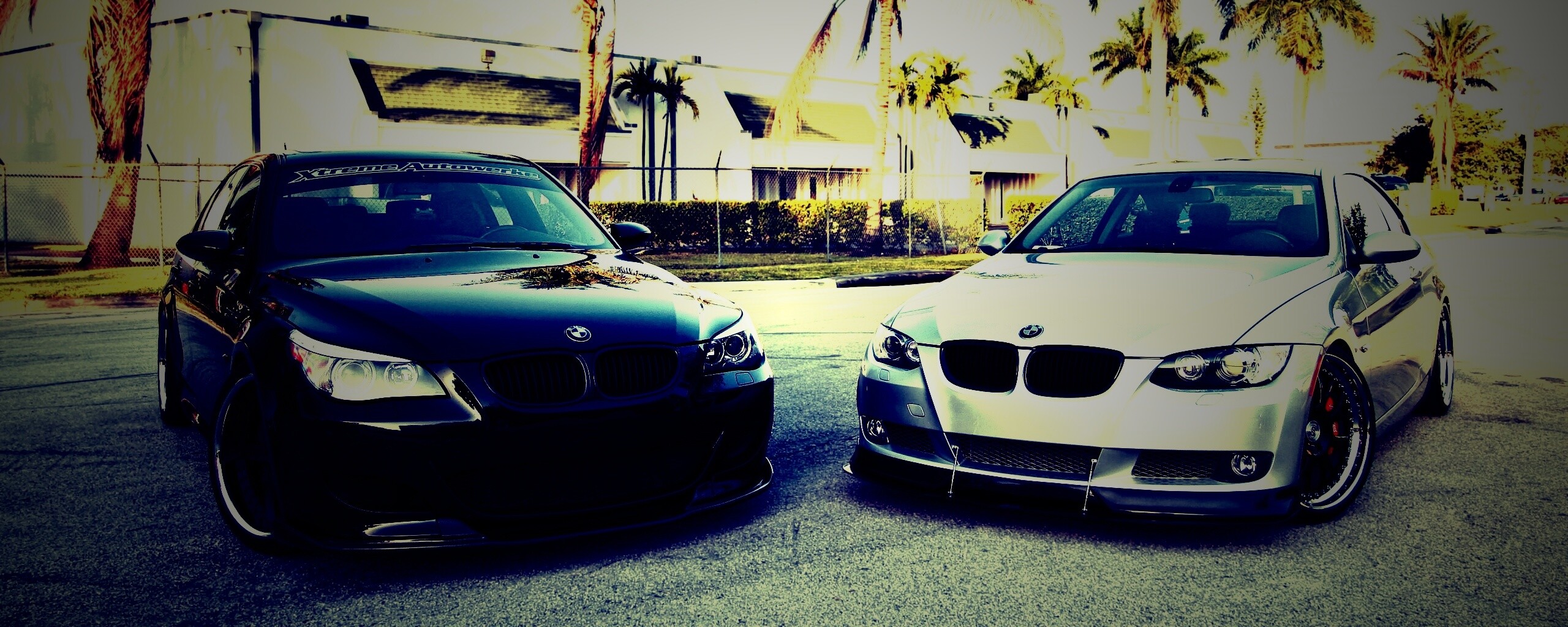 Чёрный и серебристый BMW обои