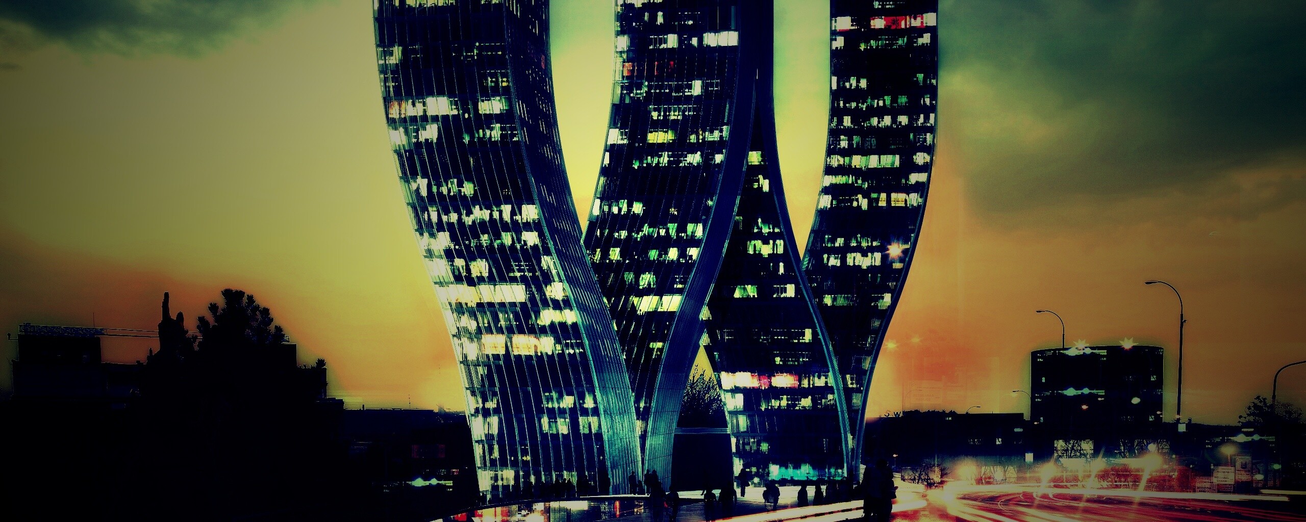 Здание в форме буквы W обои