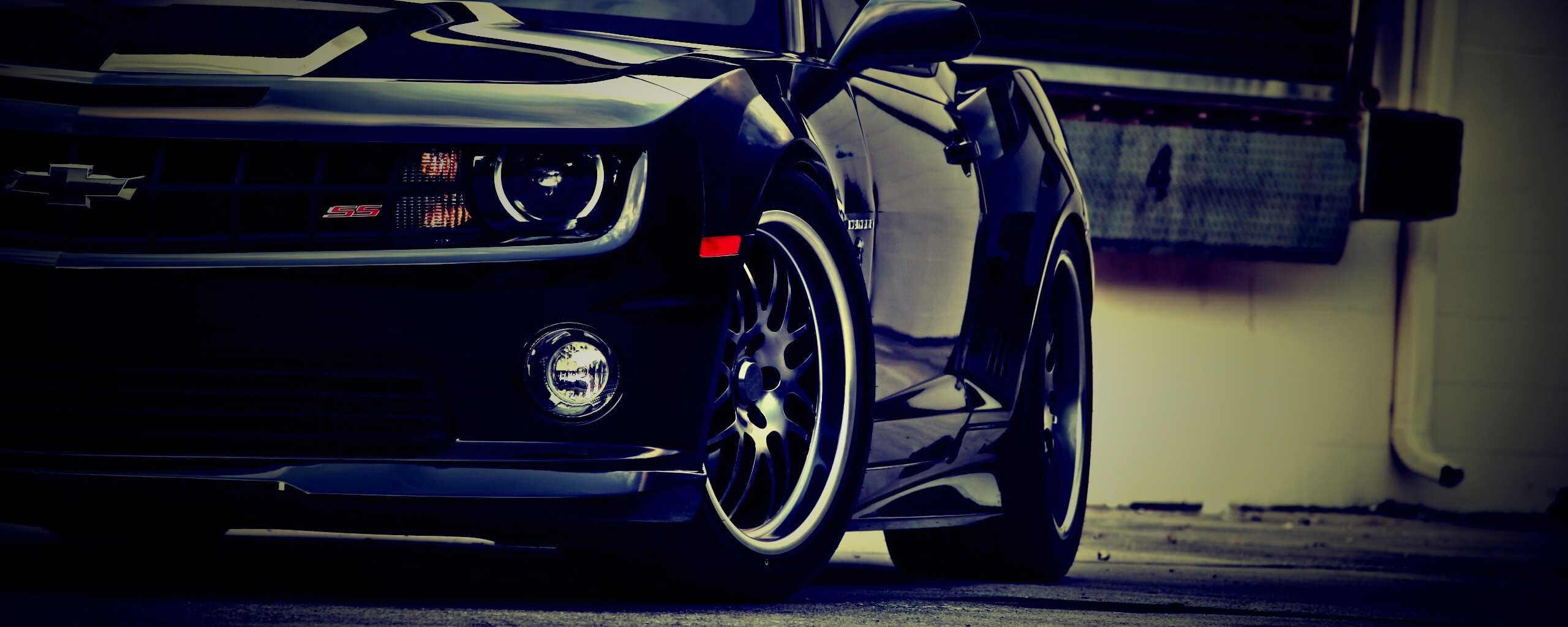 Черный шевроле обои