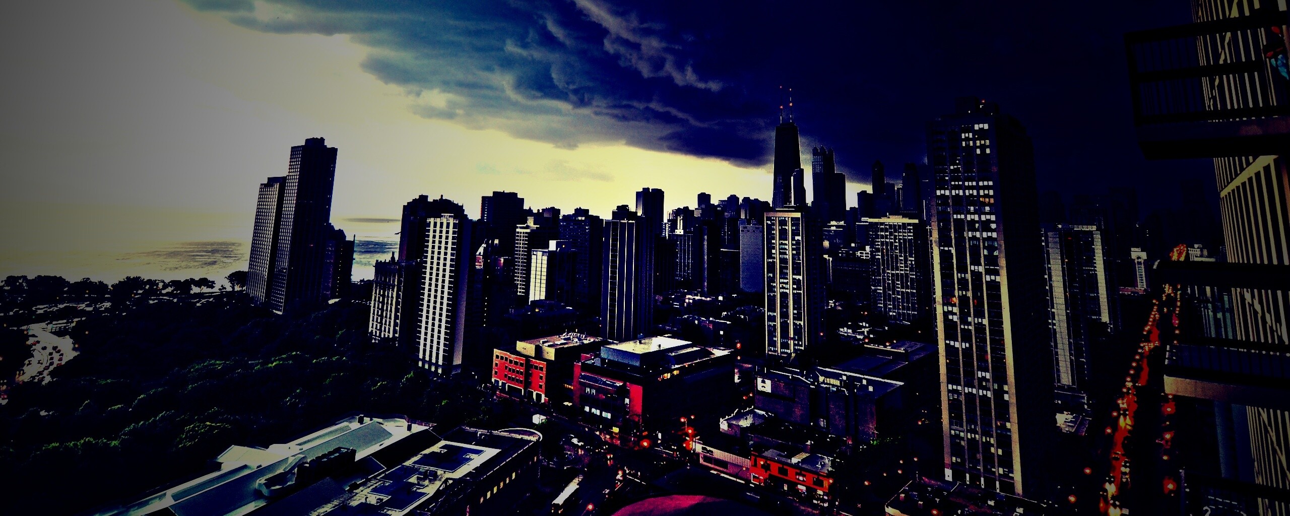 Туча над городом обои