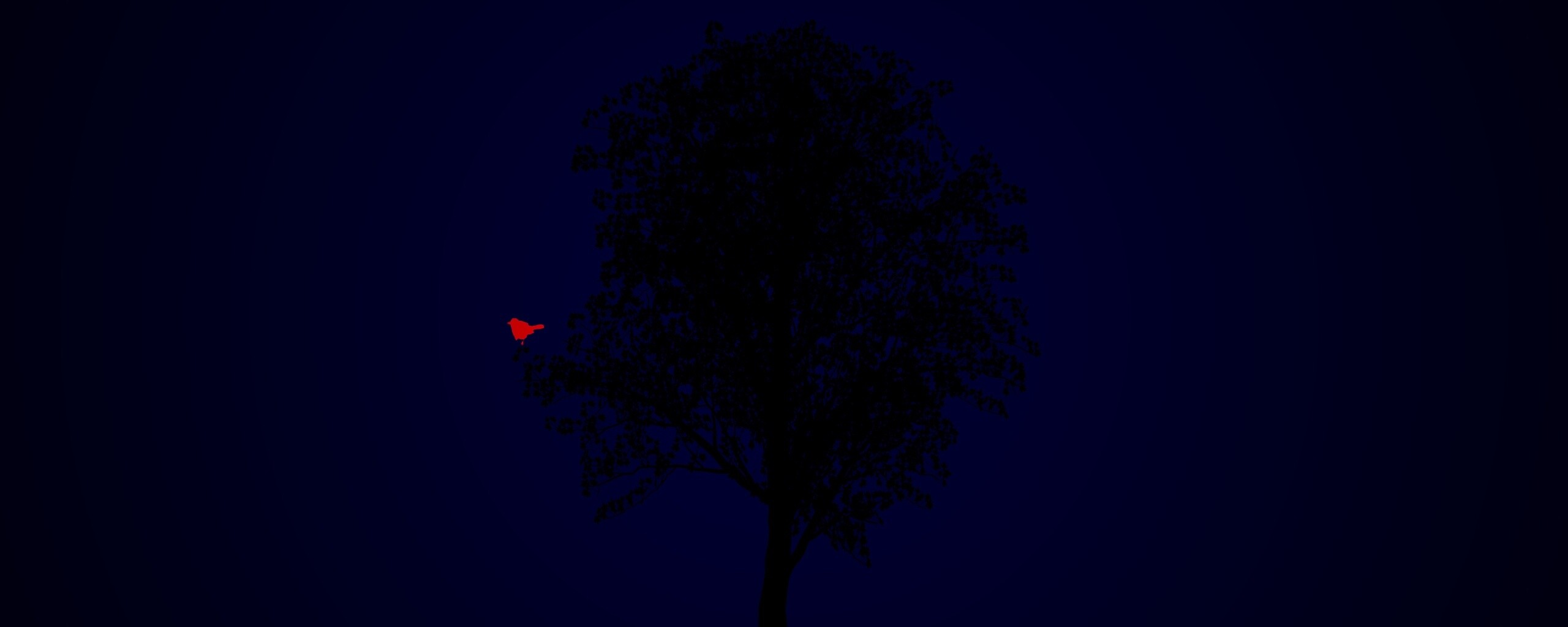 Дерево и птица обои