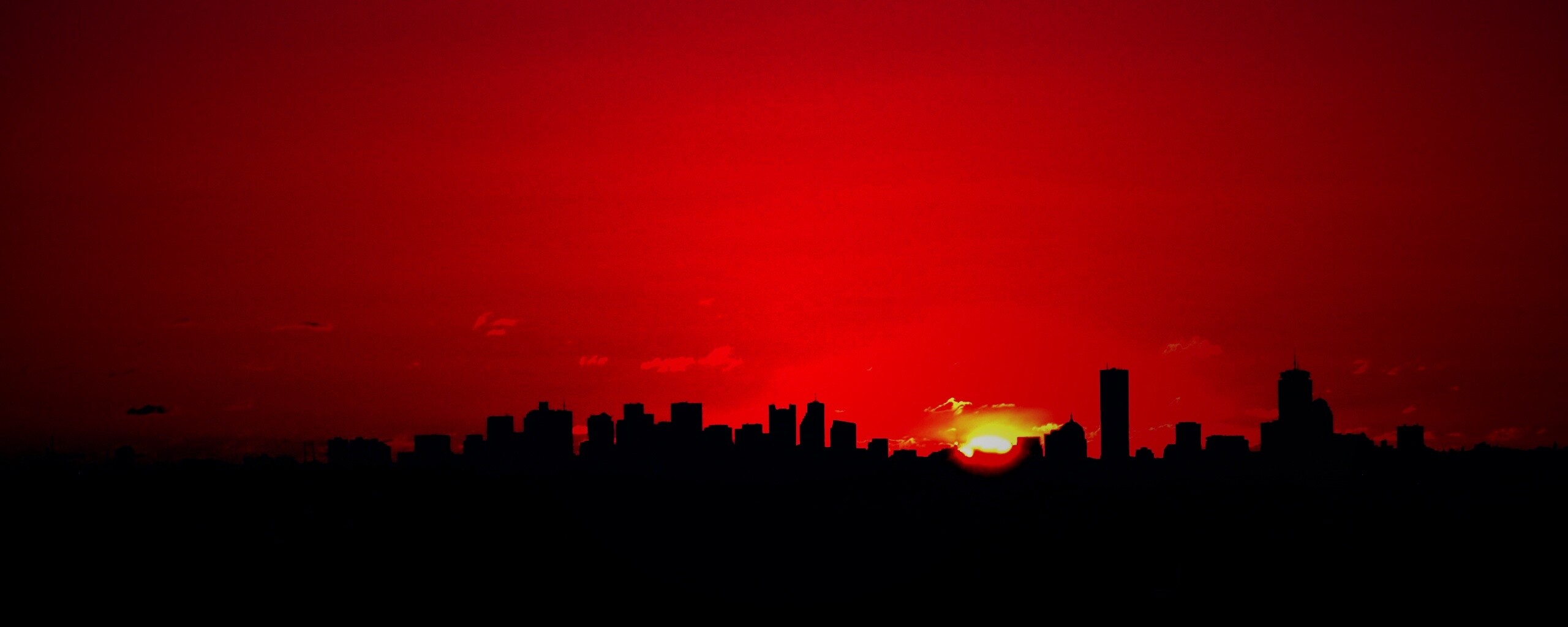 Бостонский закат обои