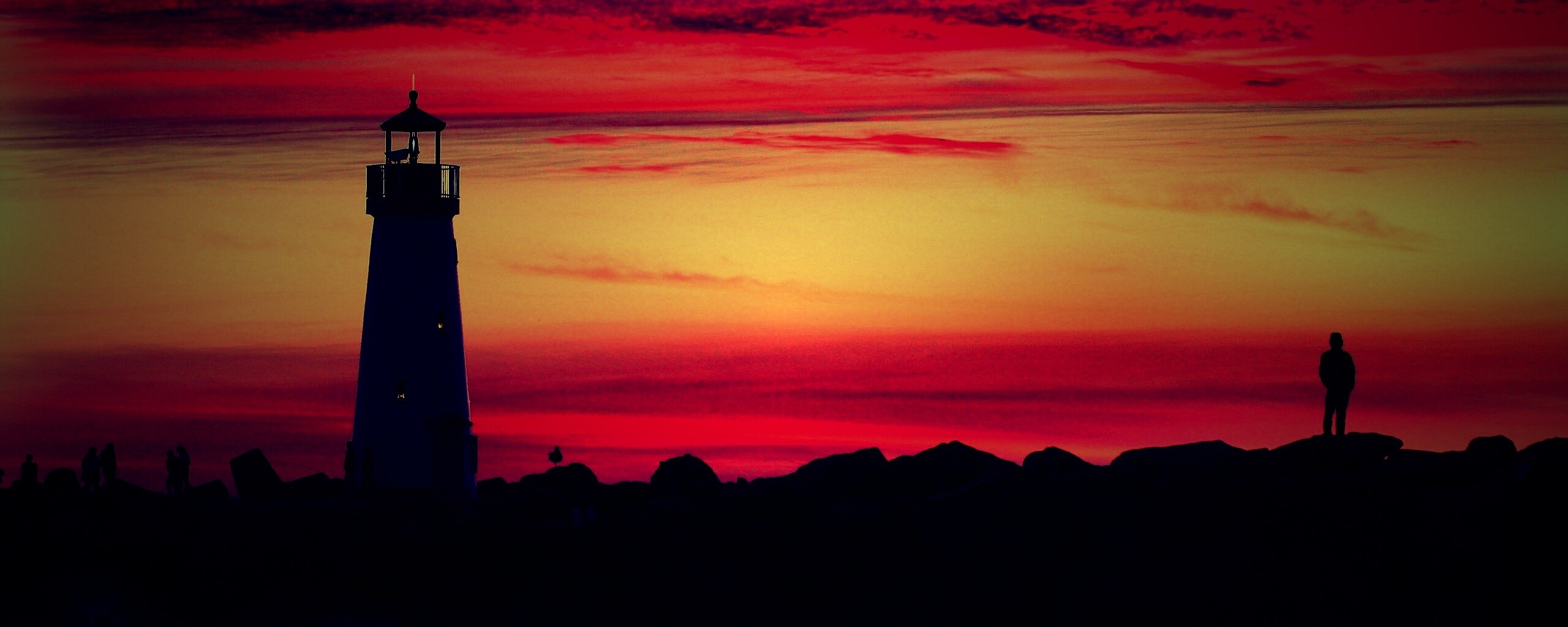 Вечерний маяк обои