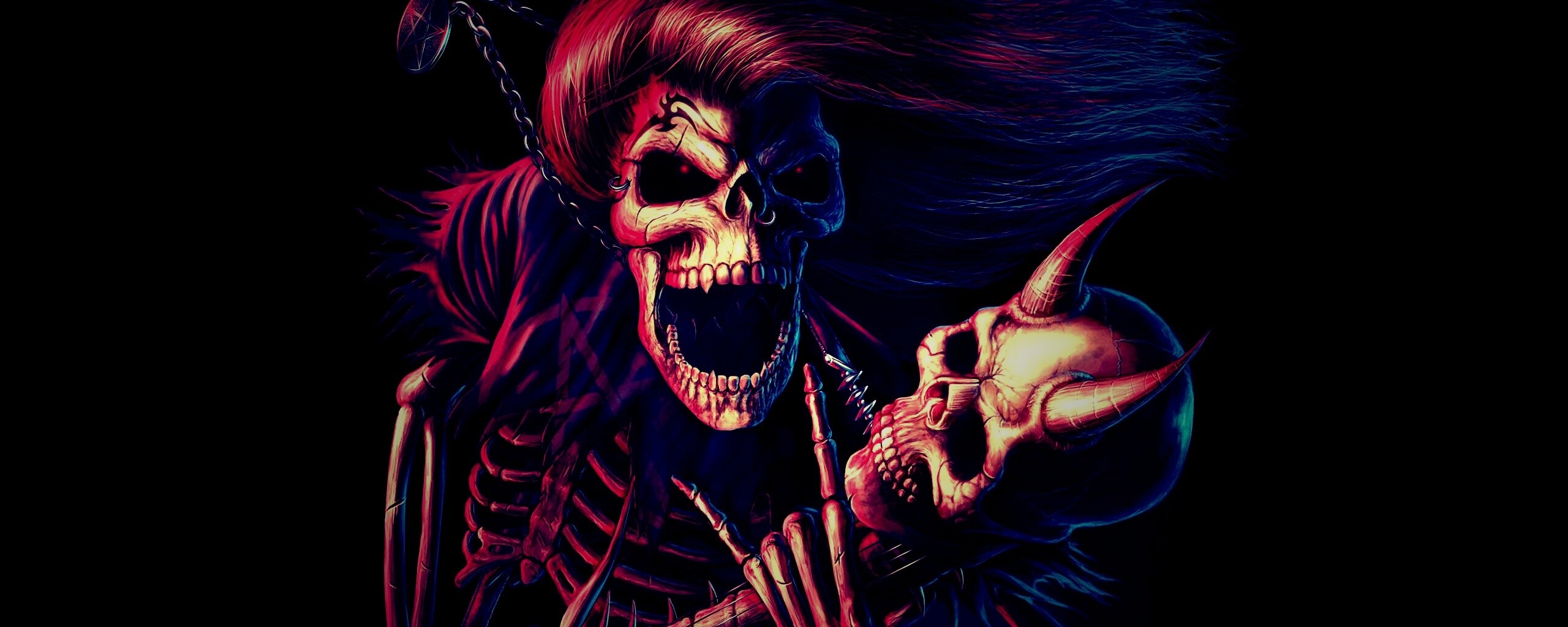 Скелет играет на скелет-гитары обои