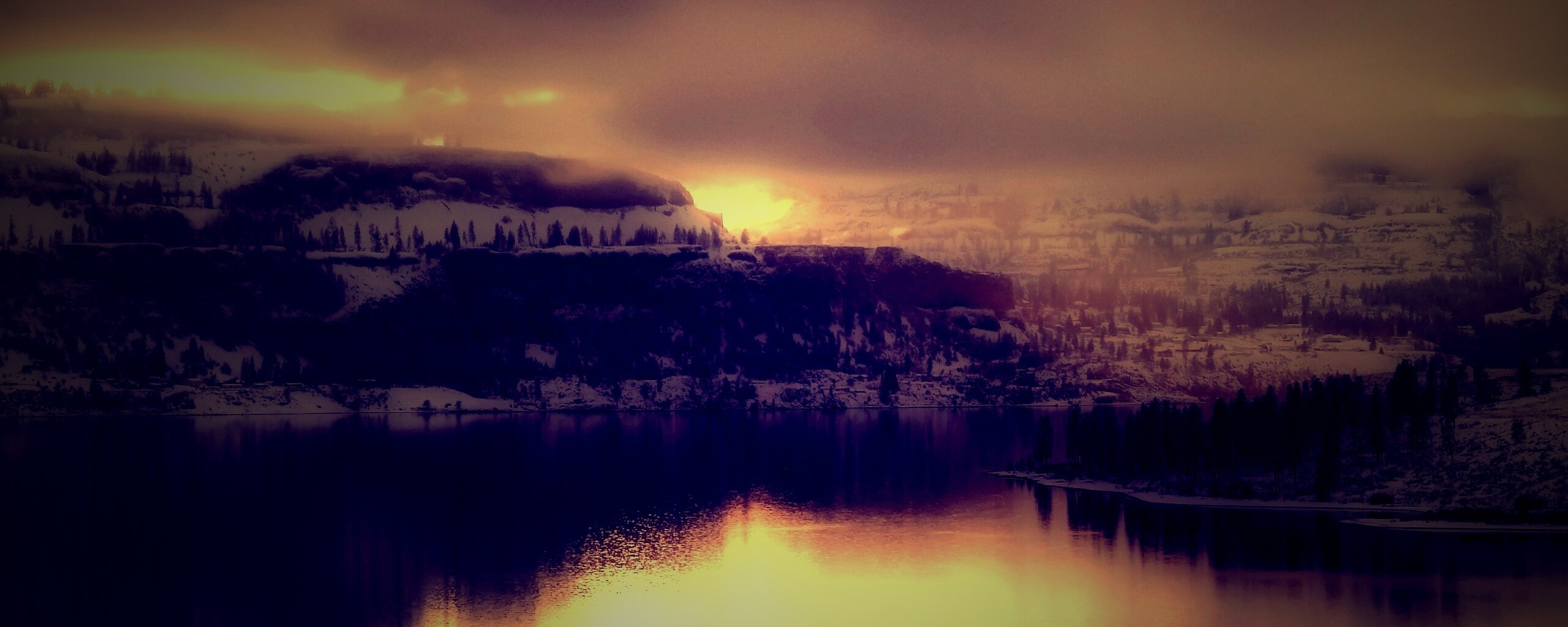 Озеро зимой обои