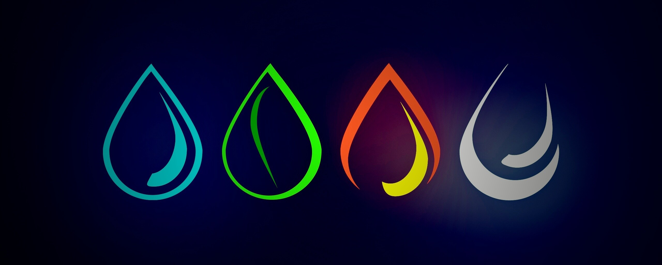 Четыре стихии в каплях обои