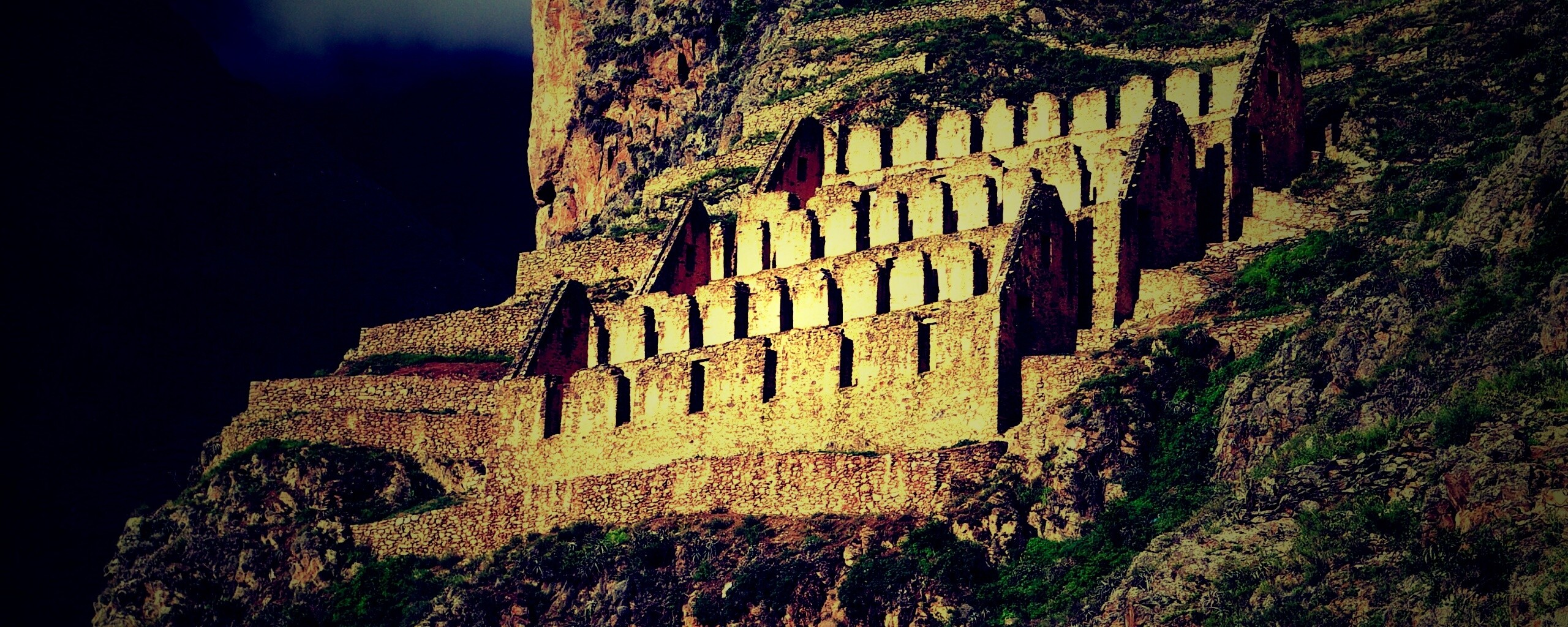 Руины в скалах Перу обои