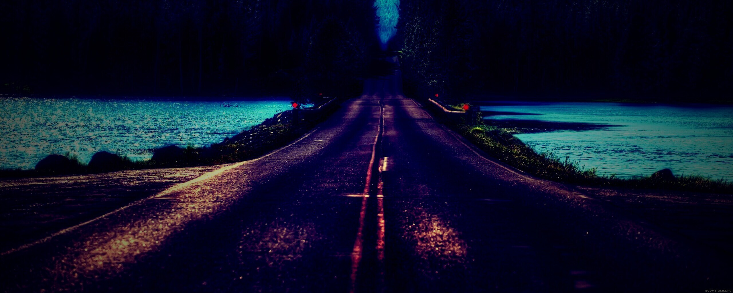 Дорога через озеро обои