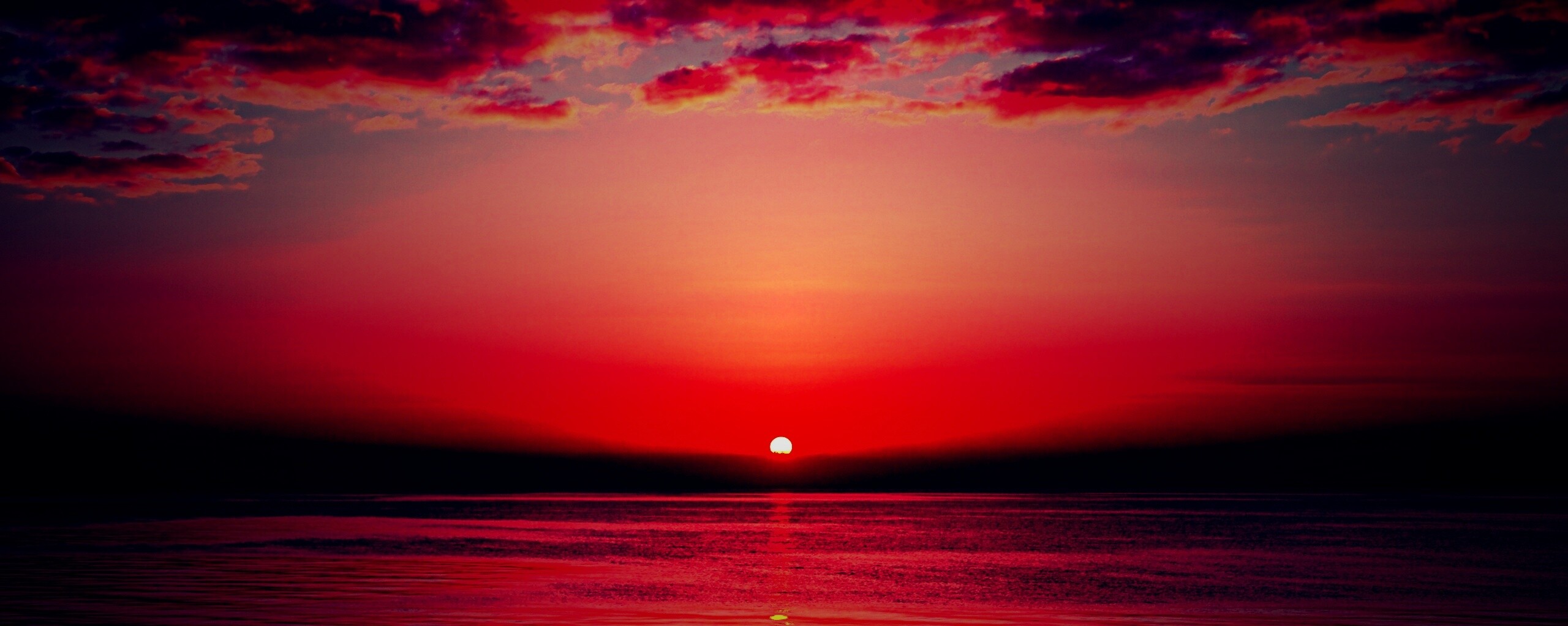 Багровый закат обои