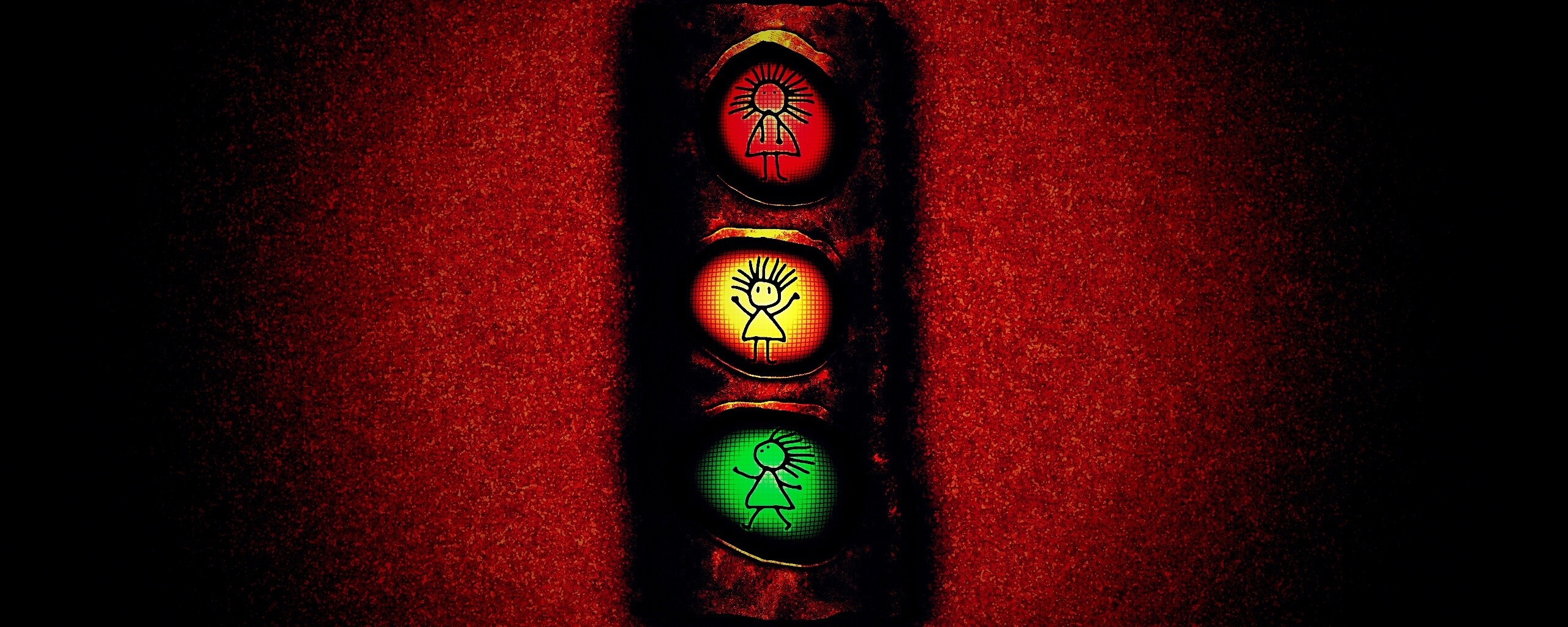 Нарисованный светофор обои