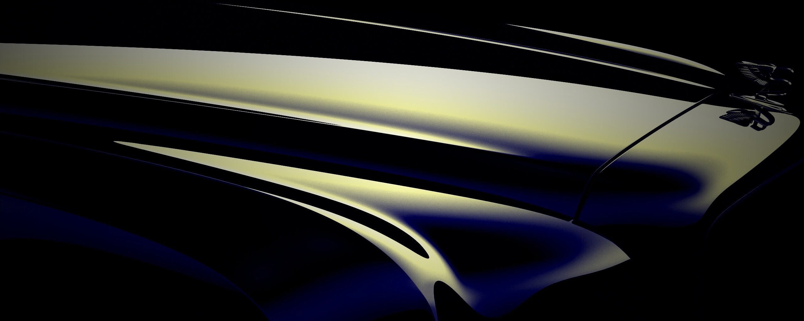 Капот чёрного авто обои