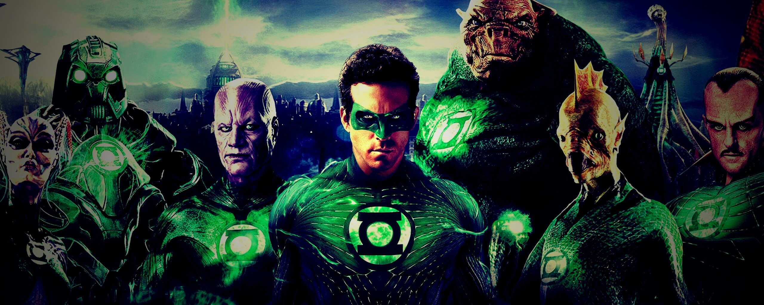 Зелёные фонари обои