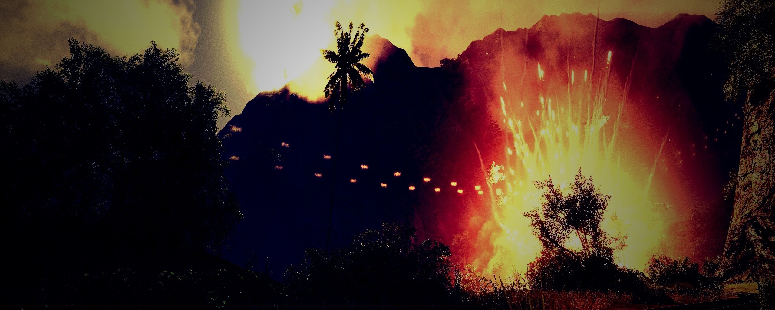 Взрыв в кустах обои