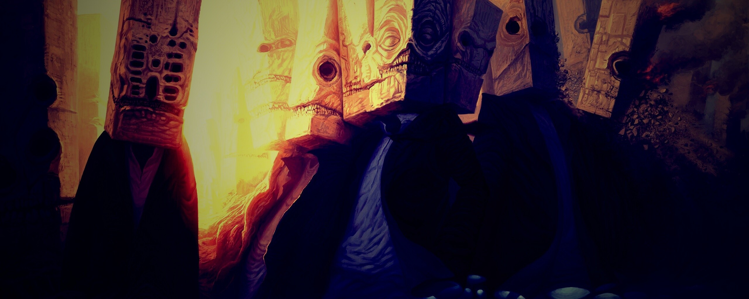 Каменные головы обои