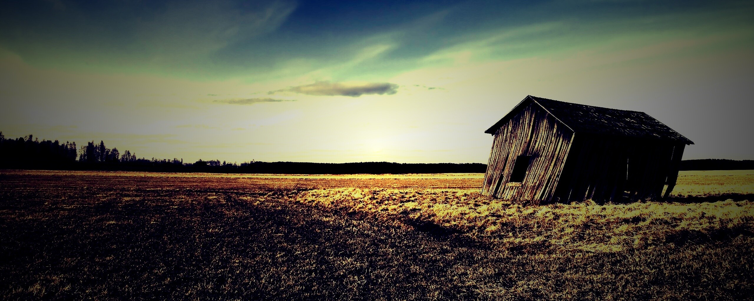 Покосившийся сарай обои