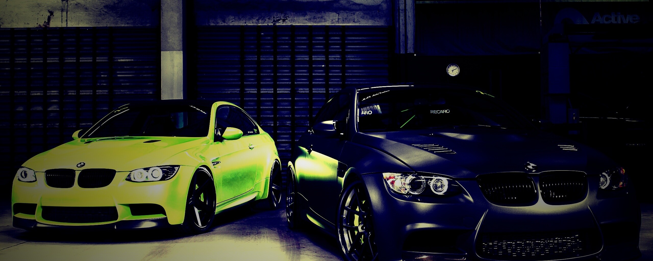 Черный и зеленый BMW M3 обои