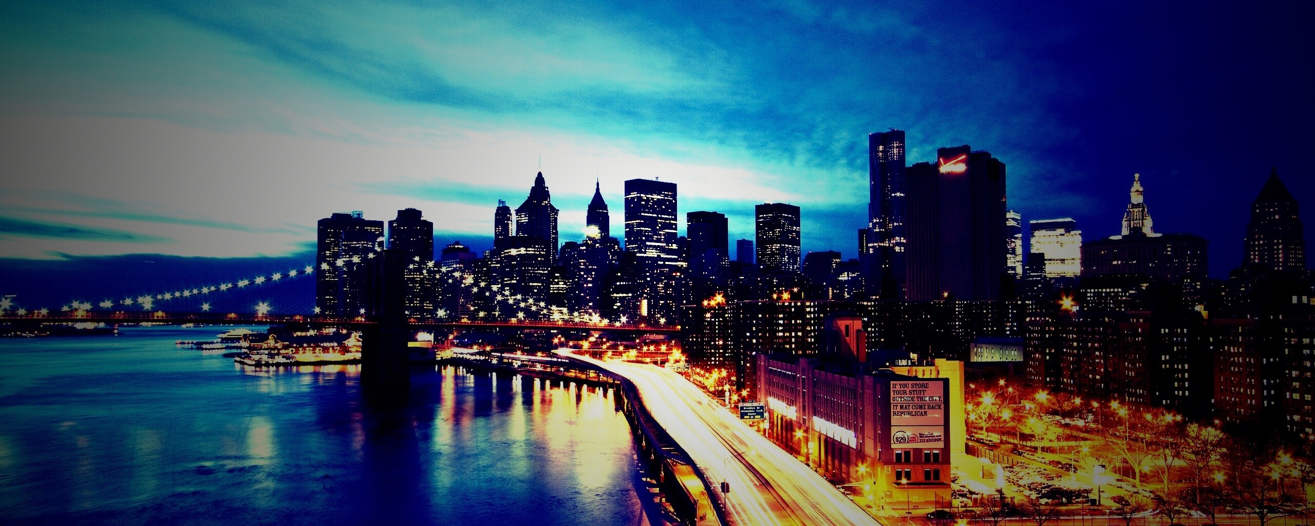 Город светит окнами в ночи обои