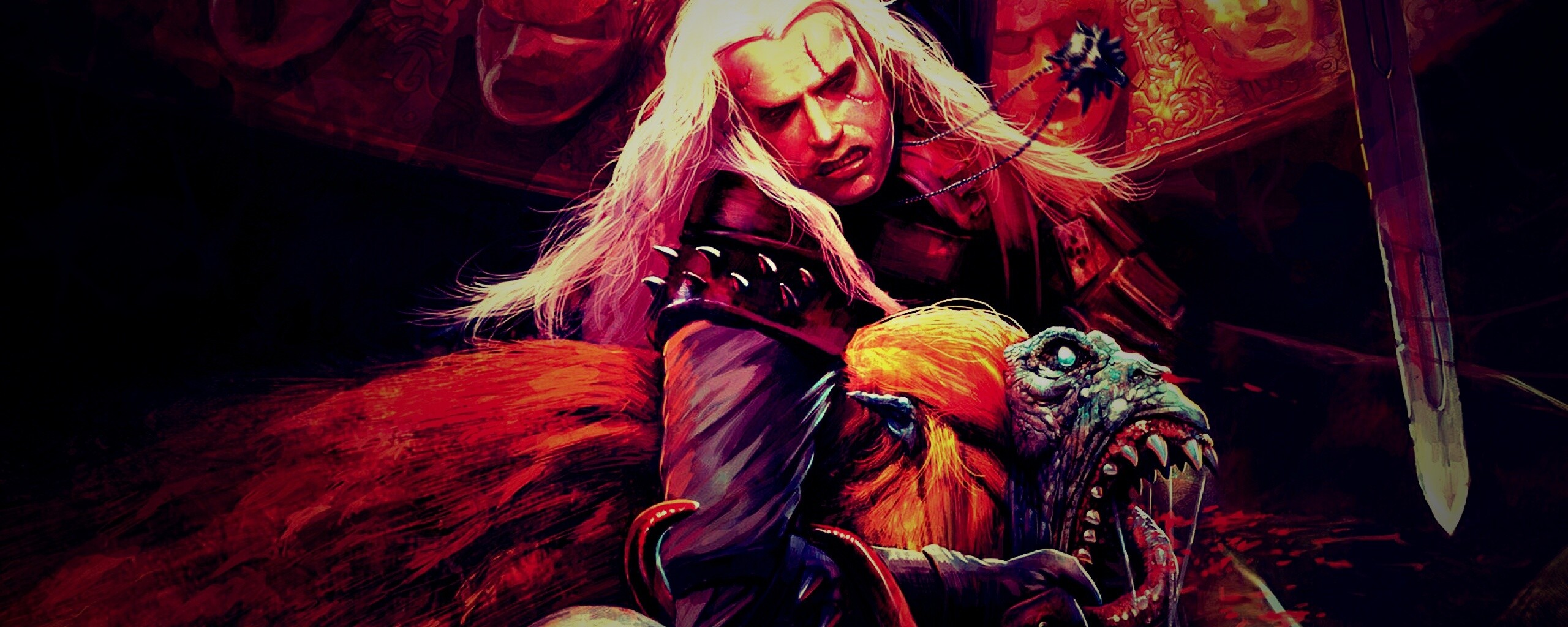 Ведьмак и монстр обои