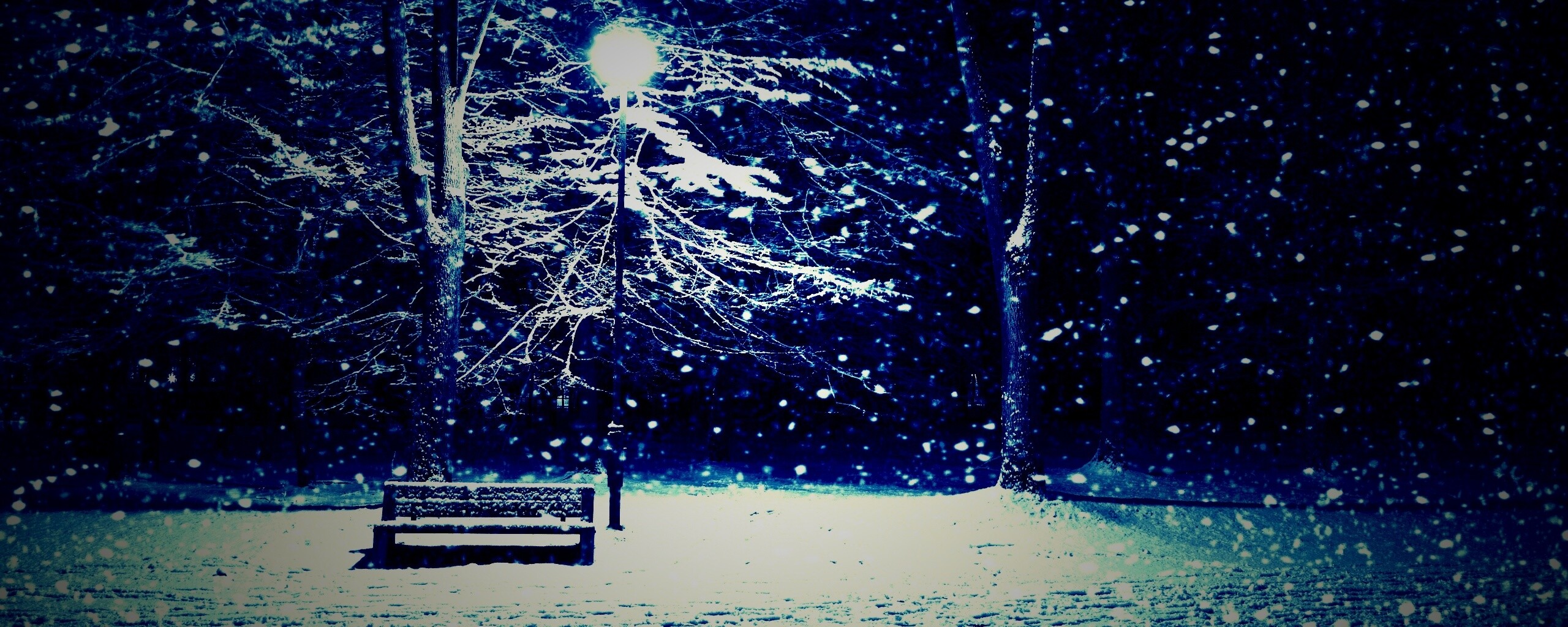 Ночь..улица..фонарь..скамейка.. обои