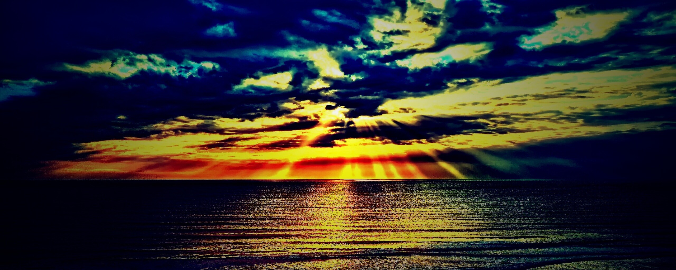 Красивый закатный берег обои