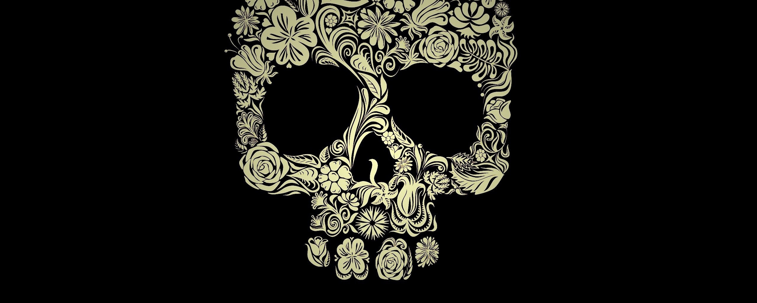 Череп из векторных цветов обои