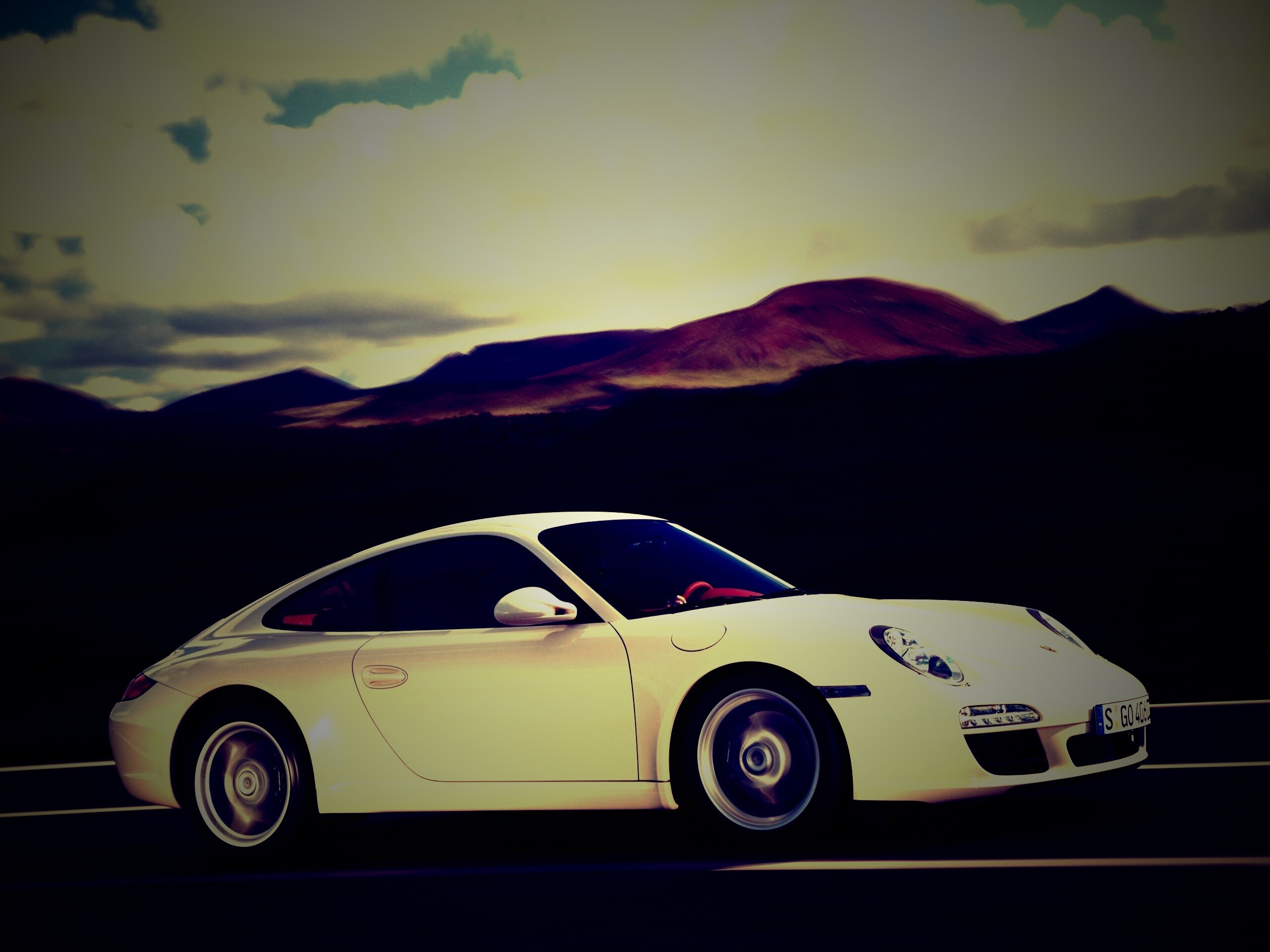 Белый порш обои