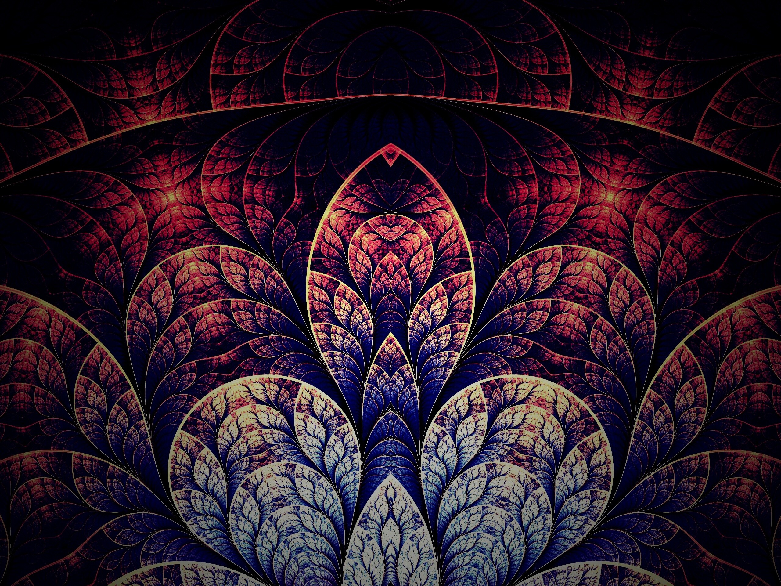 Фрактальные листья обои