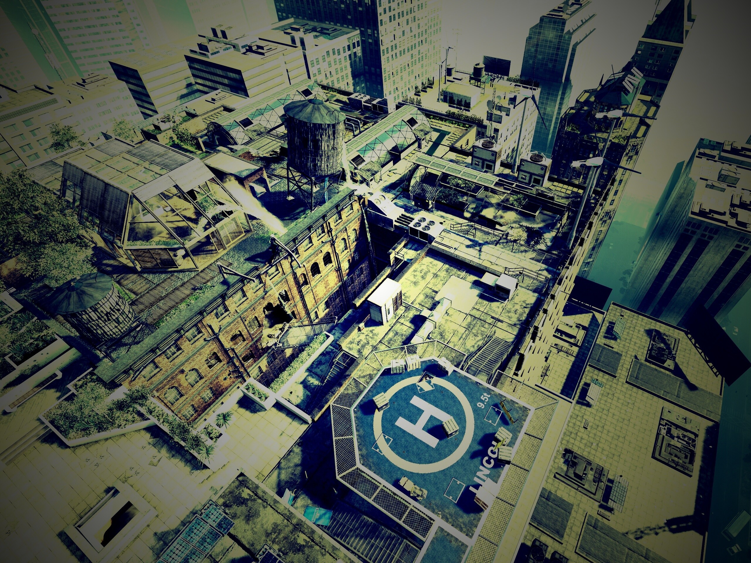 Вид сверху на карту уровня из Crysis 2 обои