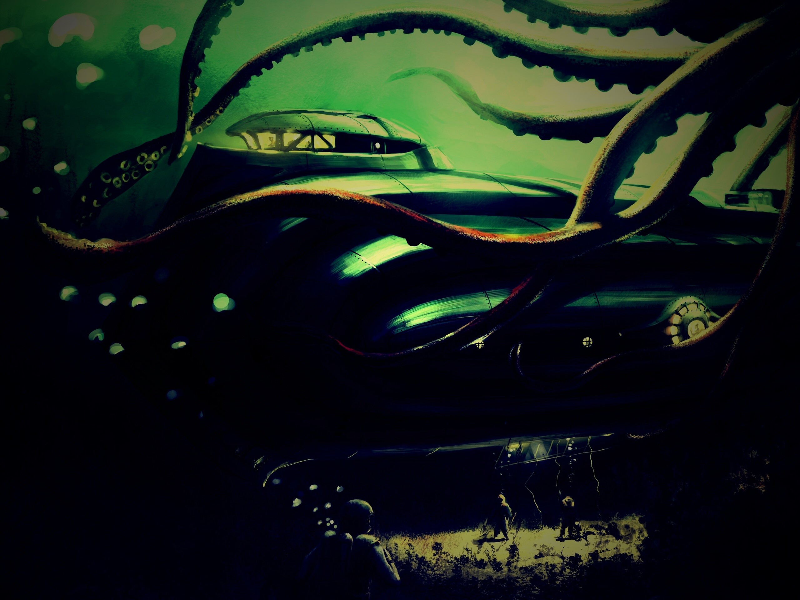 Наутилус в плену щупалец обои