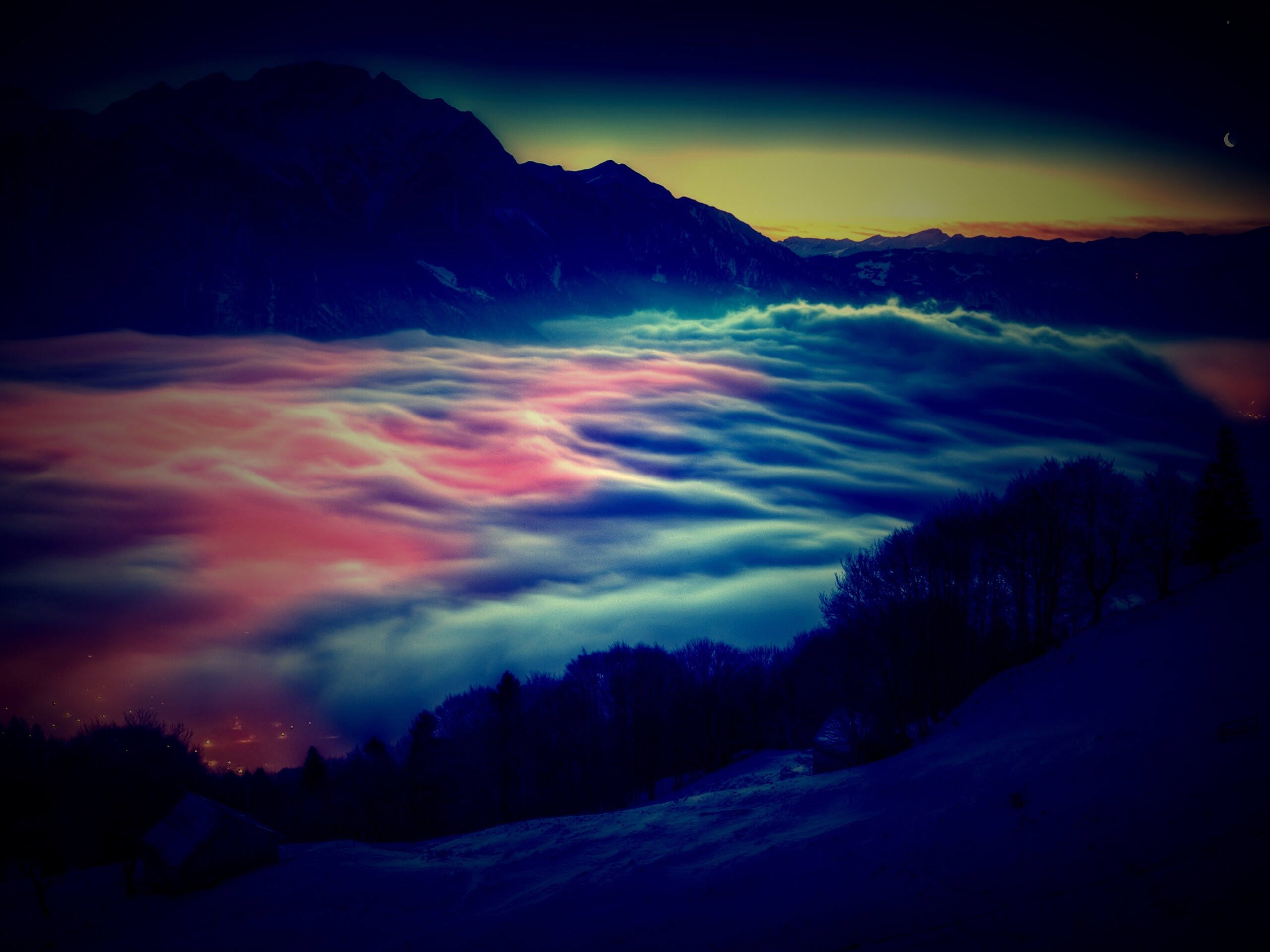 Туман в долине обои