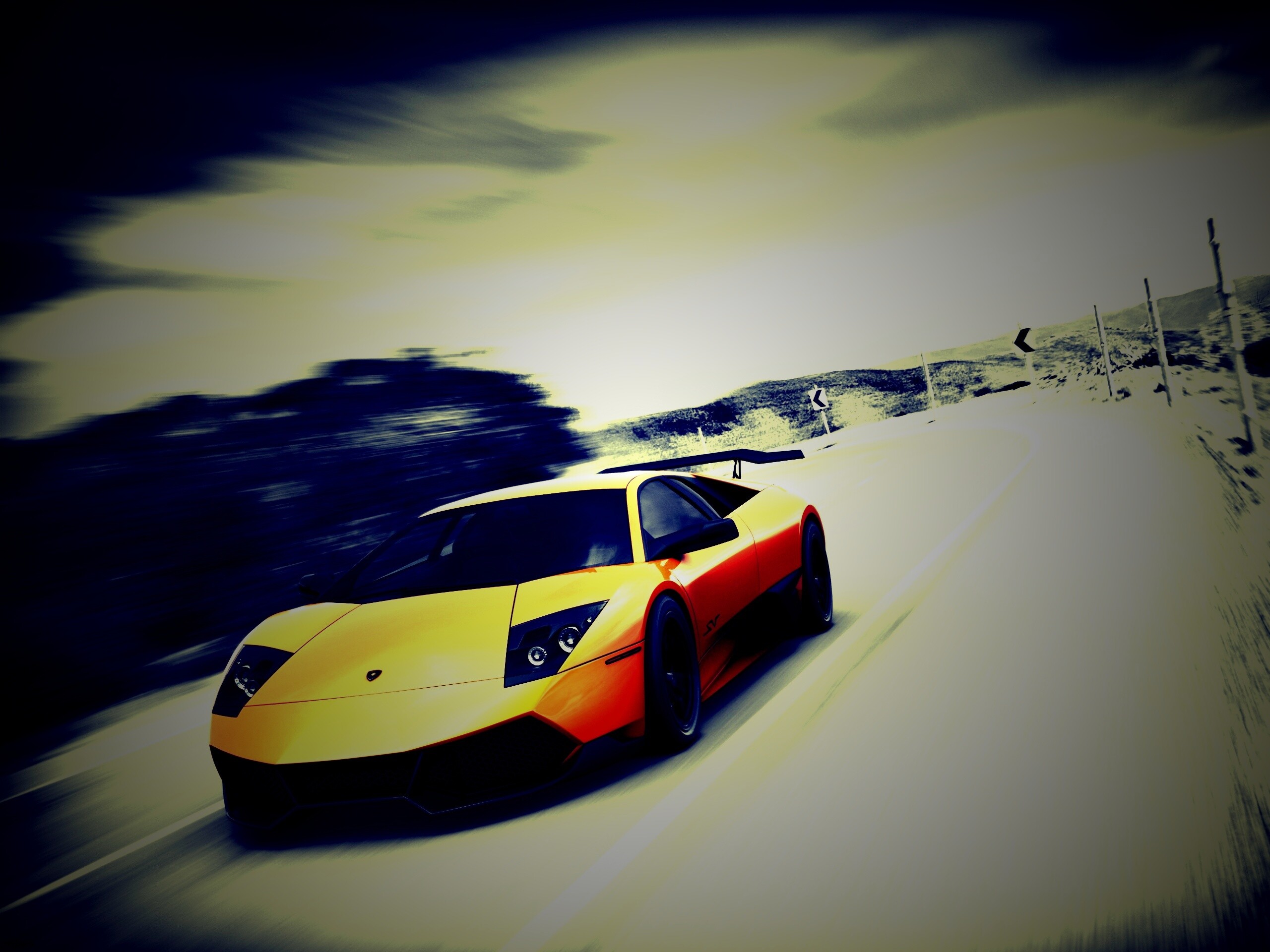 Желтая Ламборджини обои