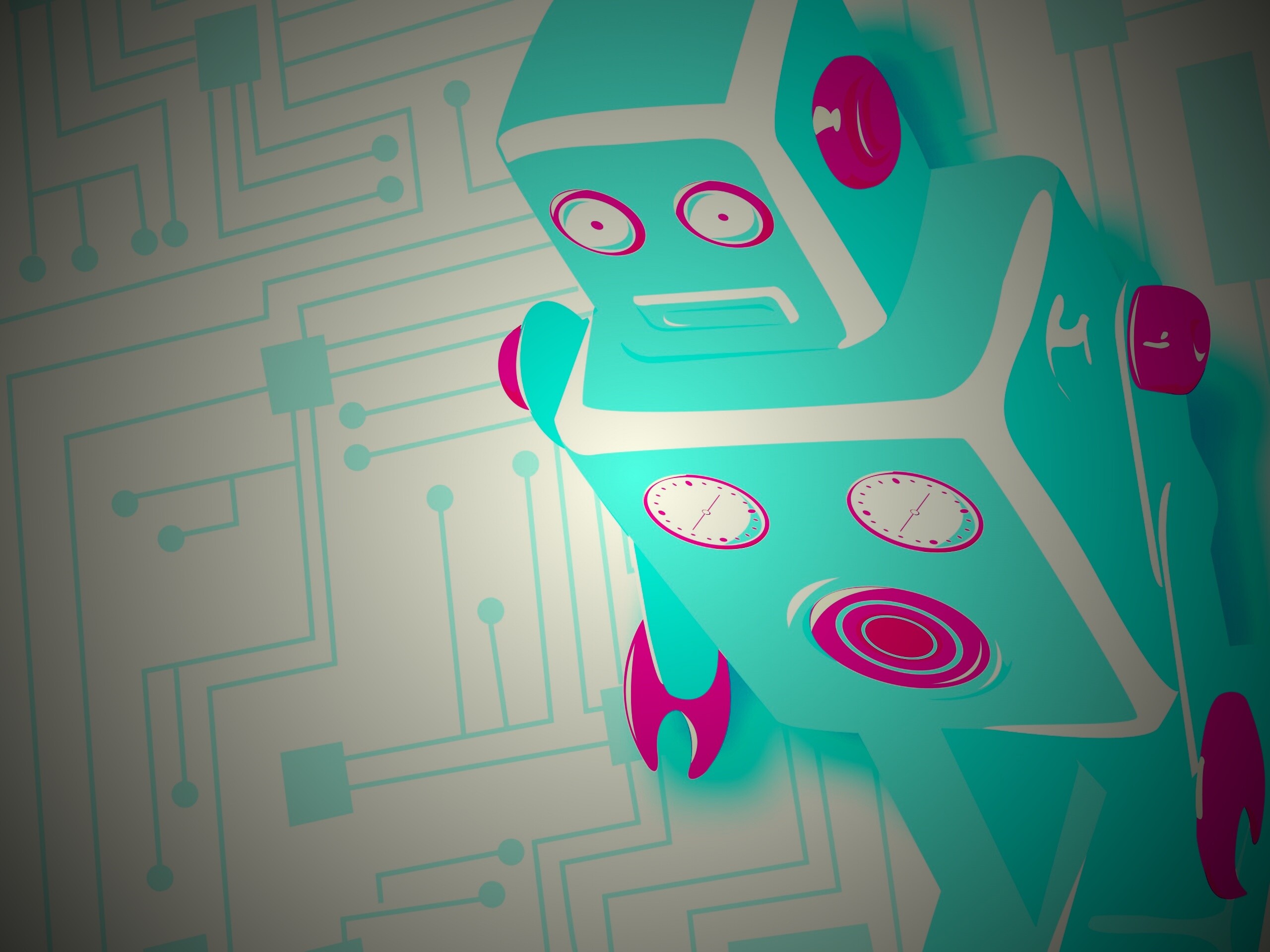 Векторный робот обои