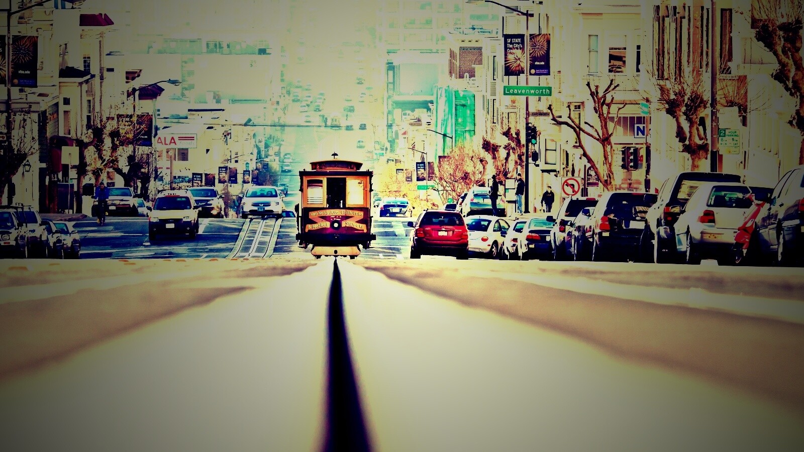 Утро в городе обои