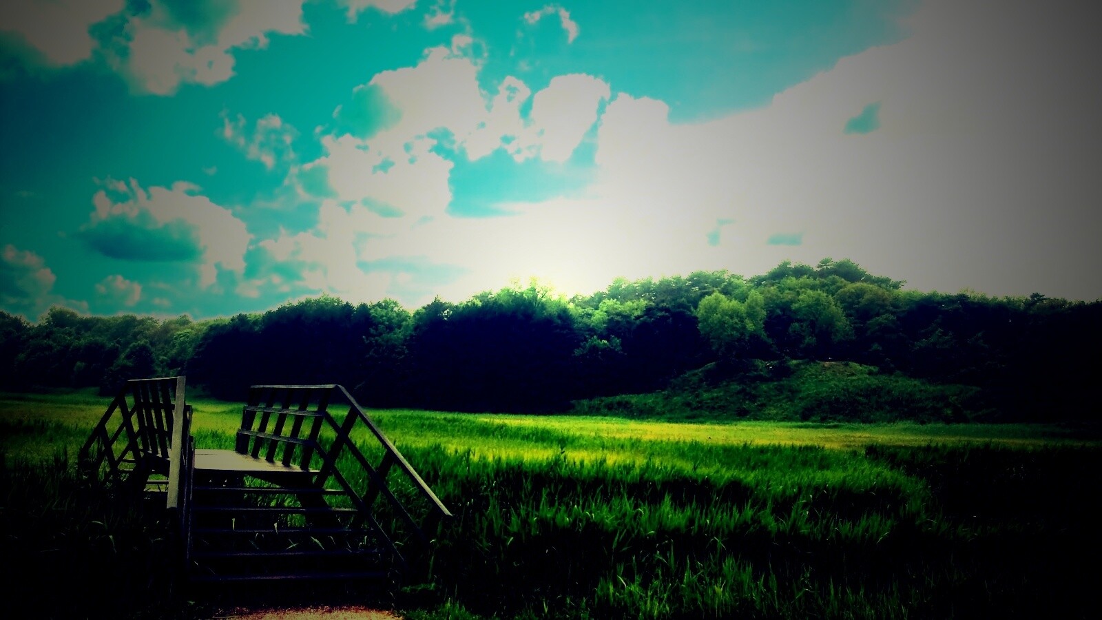 Мостик обои