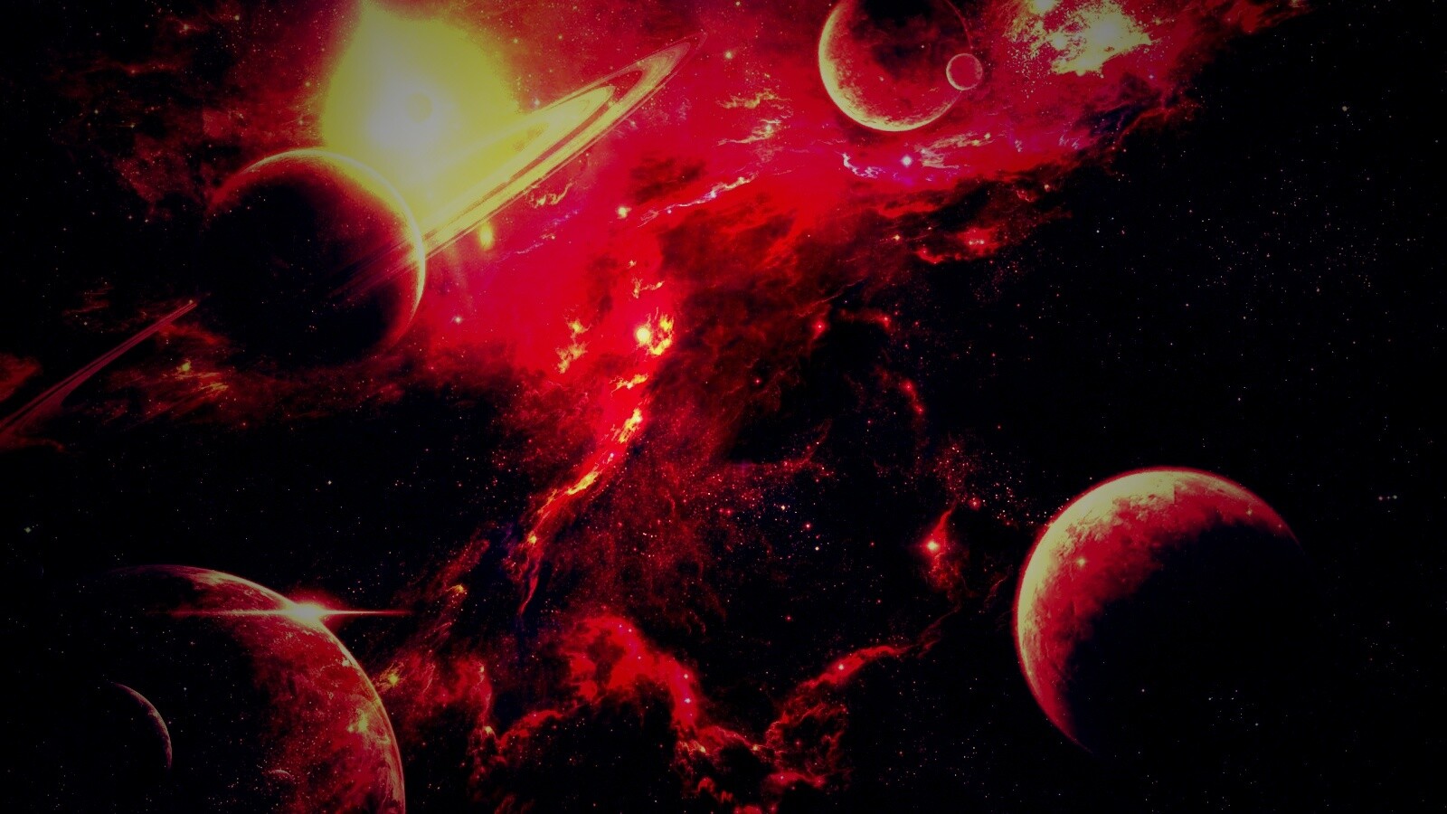 Красные оттенки космоса обои