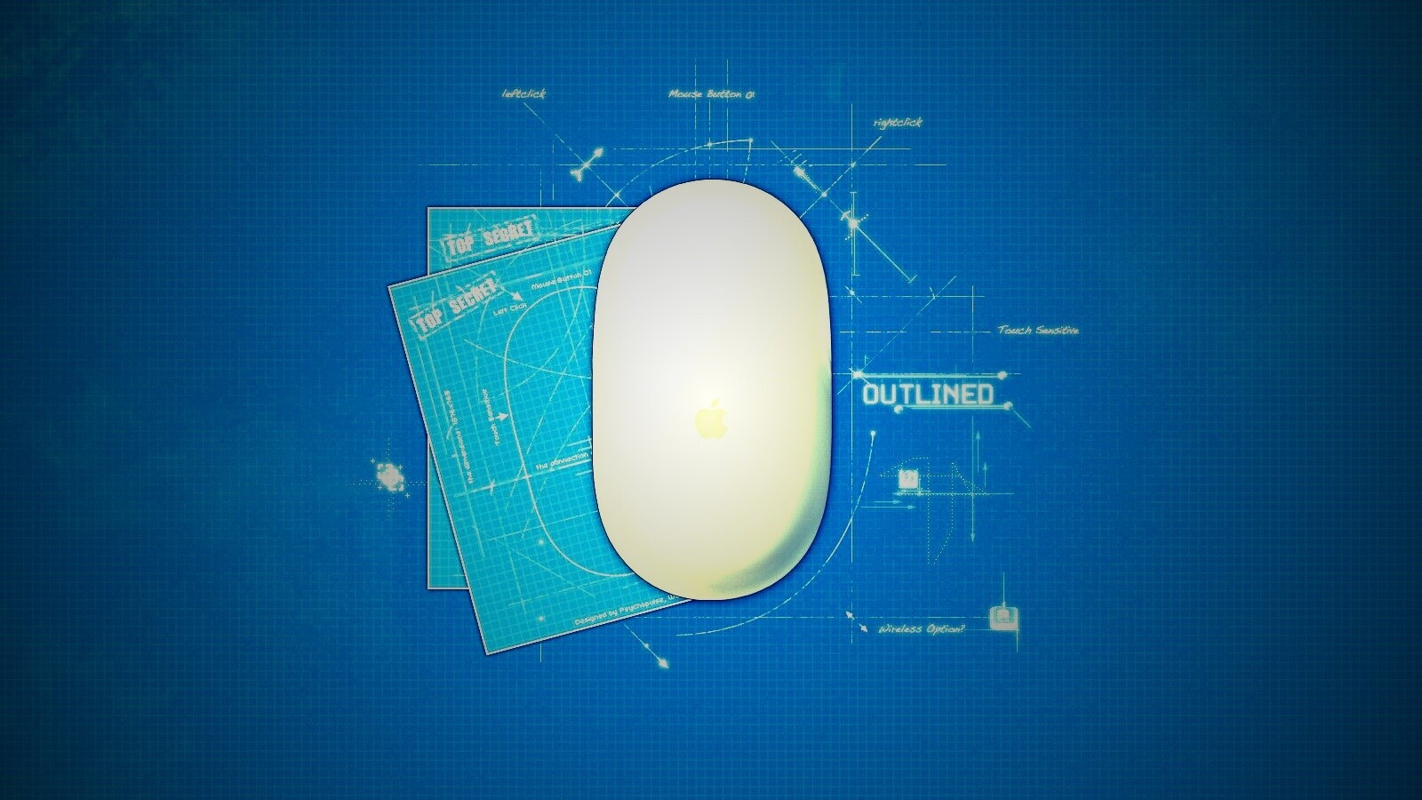 Чертеж яблочной мышки обои