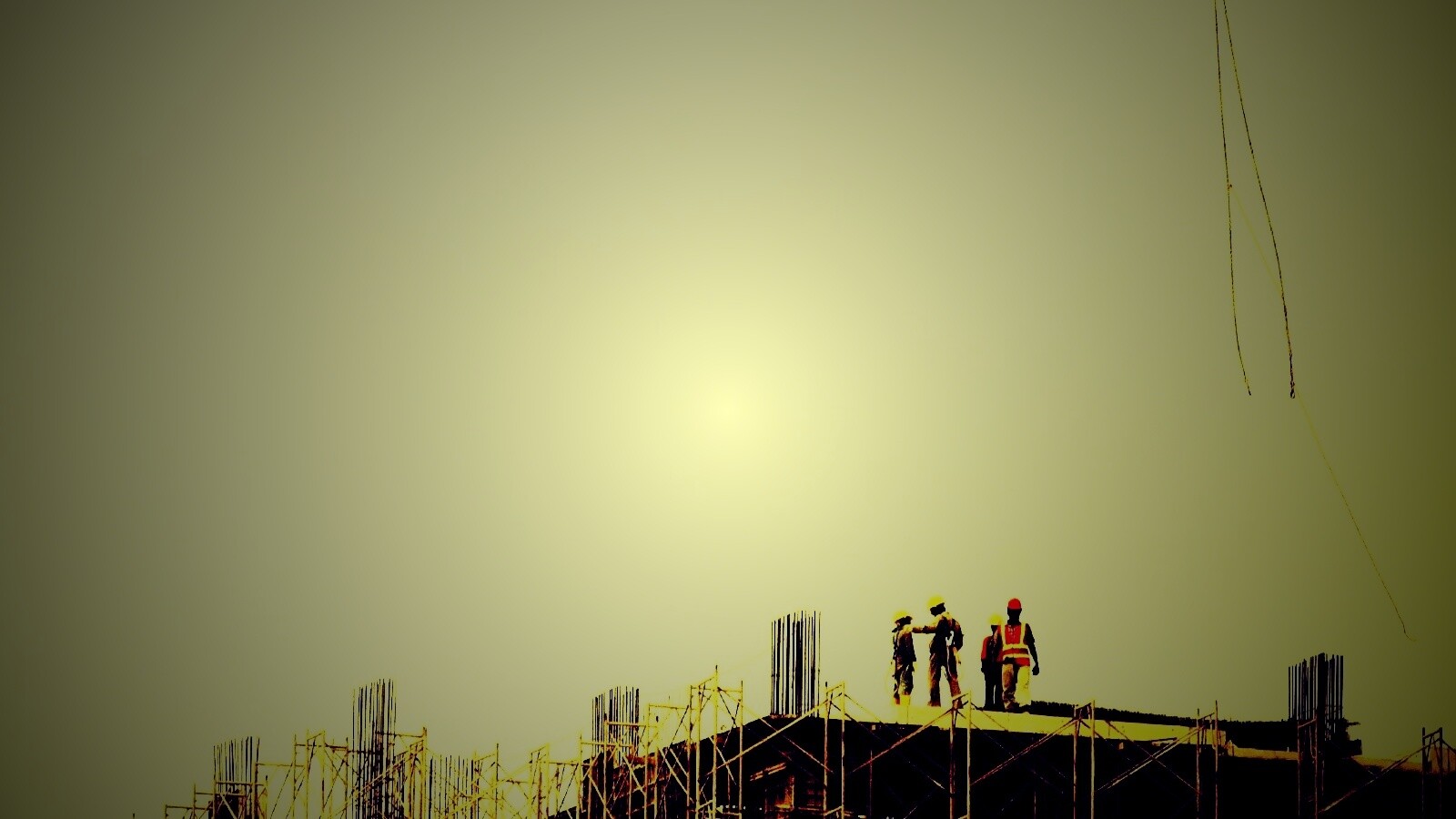 Строители на объекте обои