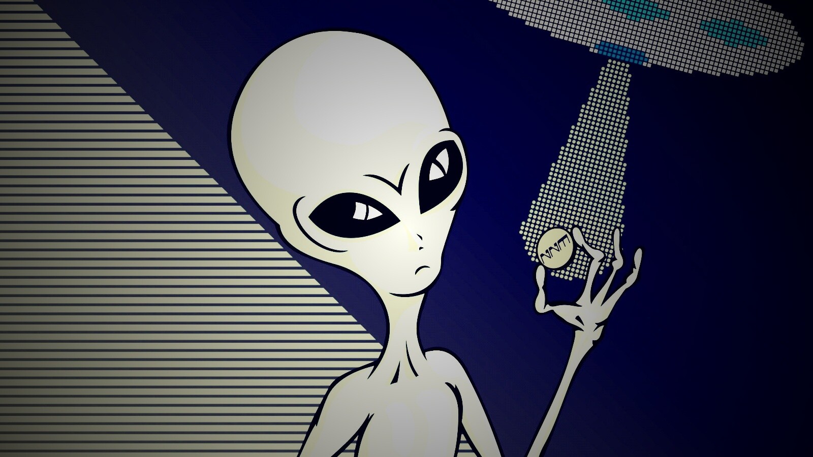 Пришелец с монеткой обои