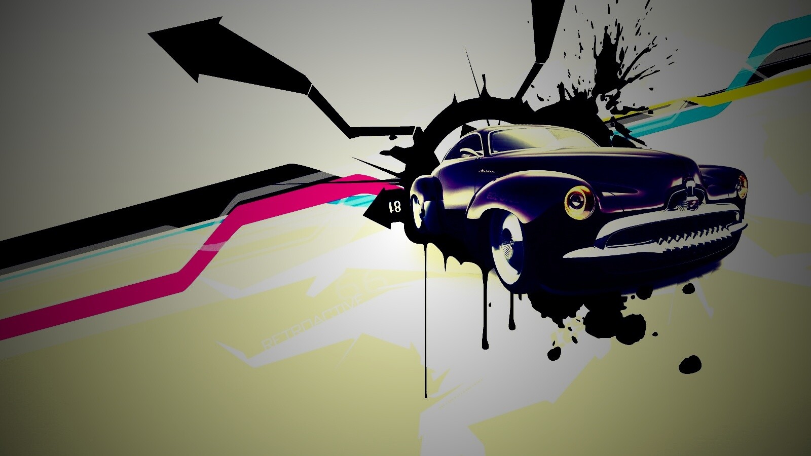 Абстракция с ретро авто обои