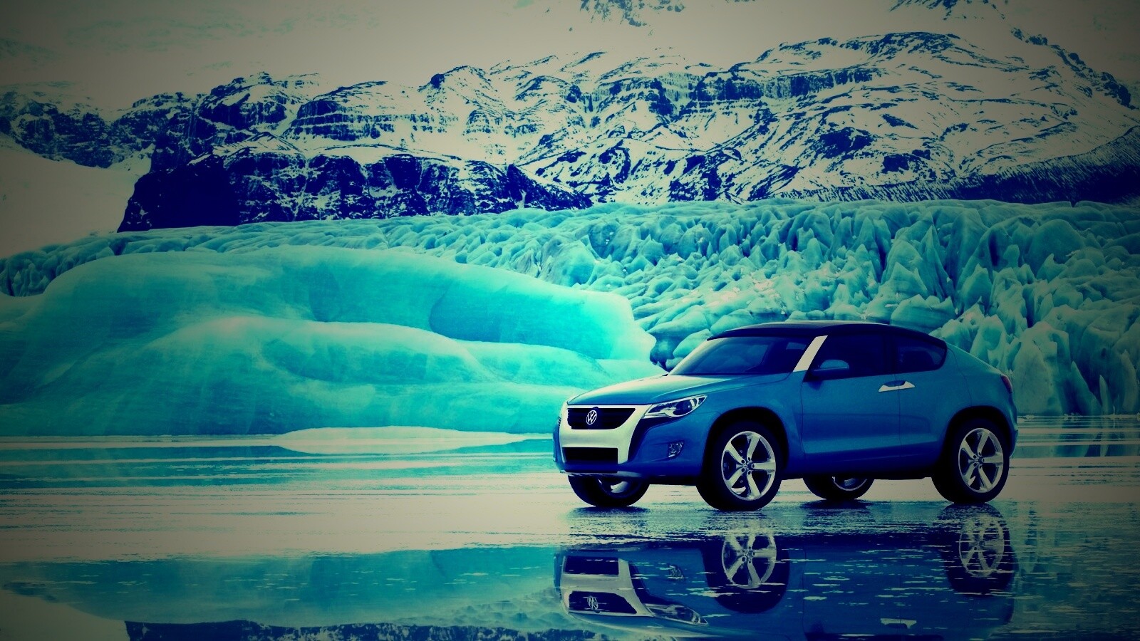 Внедорожник Фольксваген на льду обои