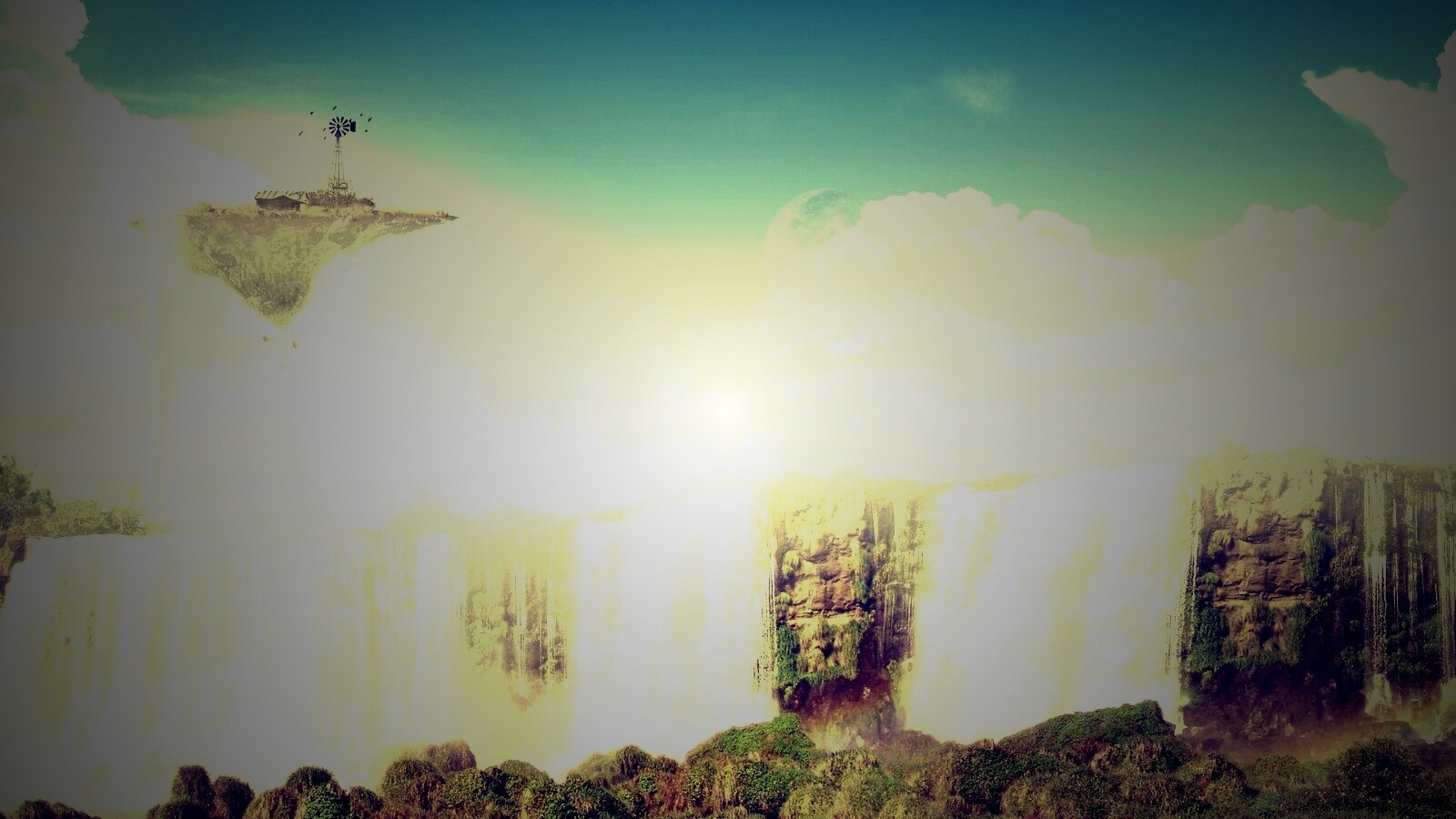 Ферма на летающем острове обои