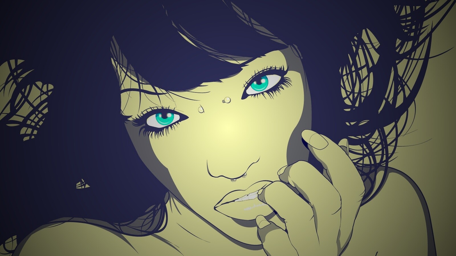 Девушка с пирсингом обои