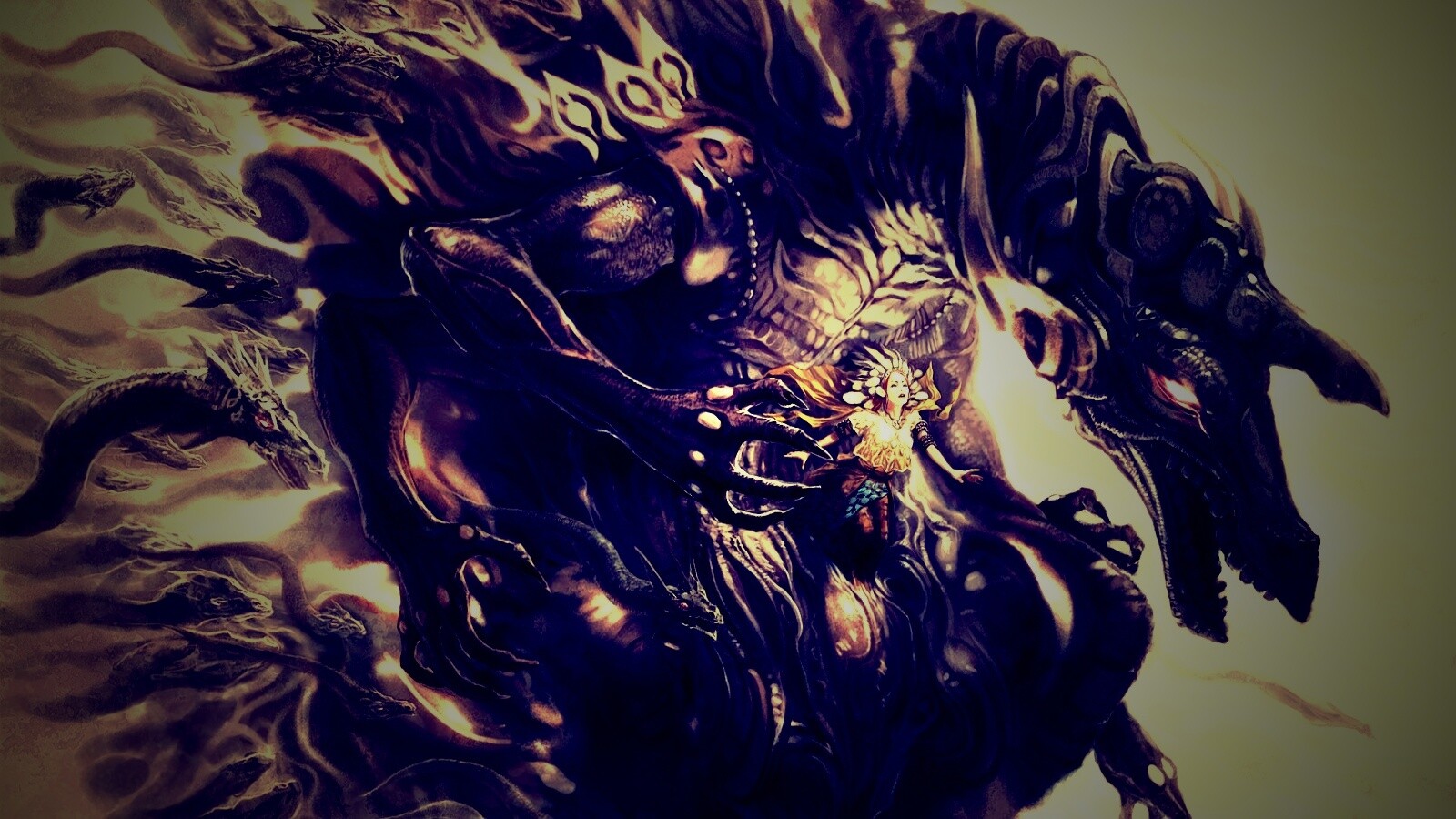 Демон похищающий девушку обои