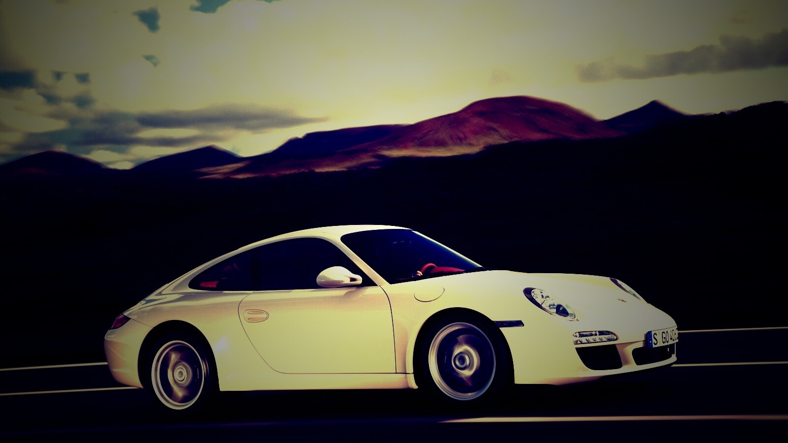 Белый порш обои