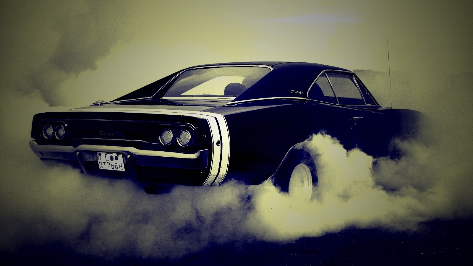 Додж Чарджер жжет резину обои