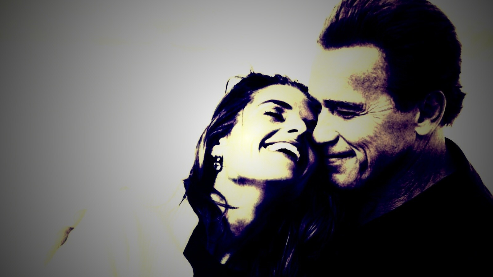 Арнольд Шварцнегер с девушкой обои