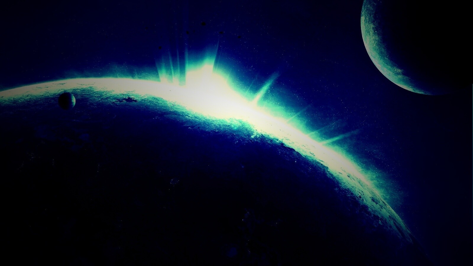 Восход над планетой обои